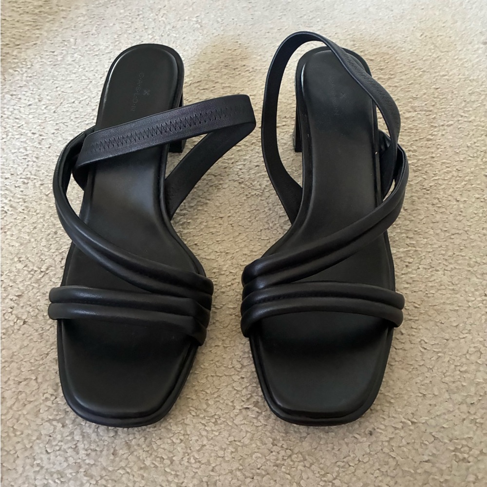 Caslon Black Strappy Mini Block Heel
